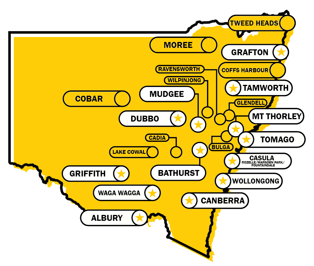 WesTrac Apprentice Locations in NSW