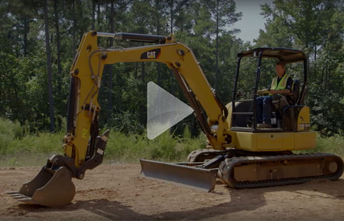 Cat Mini Excavator Front Shovel Mode Video