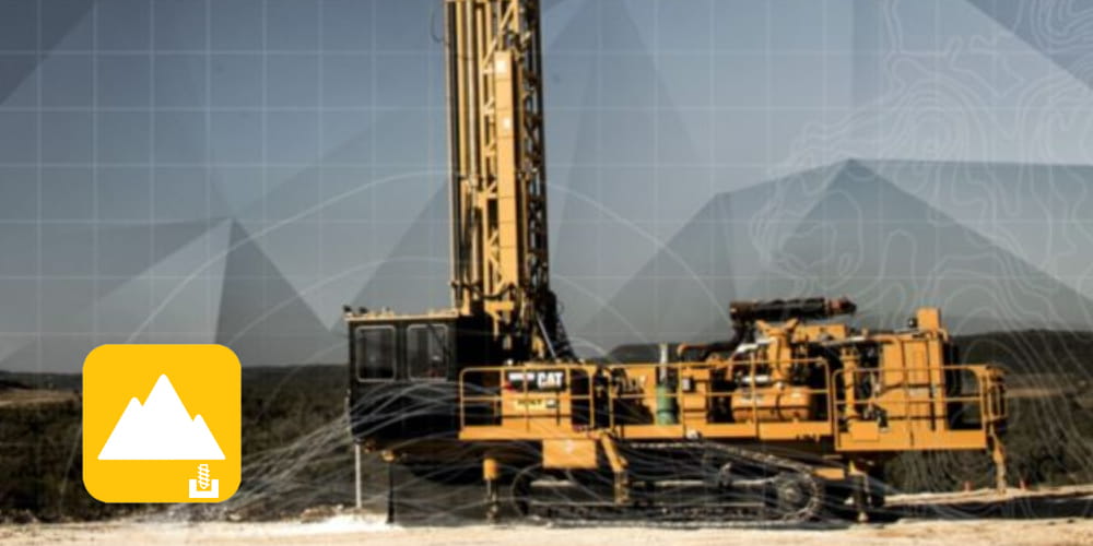 CAT drill with minestar terrain for drilling technology graphics