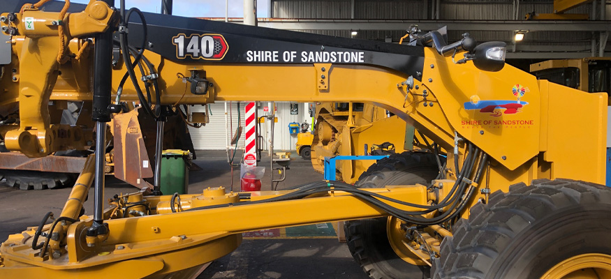 The Shire of Sandstone's New Cat Motor Grader