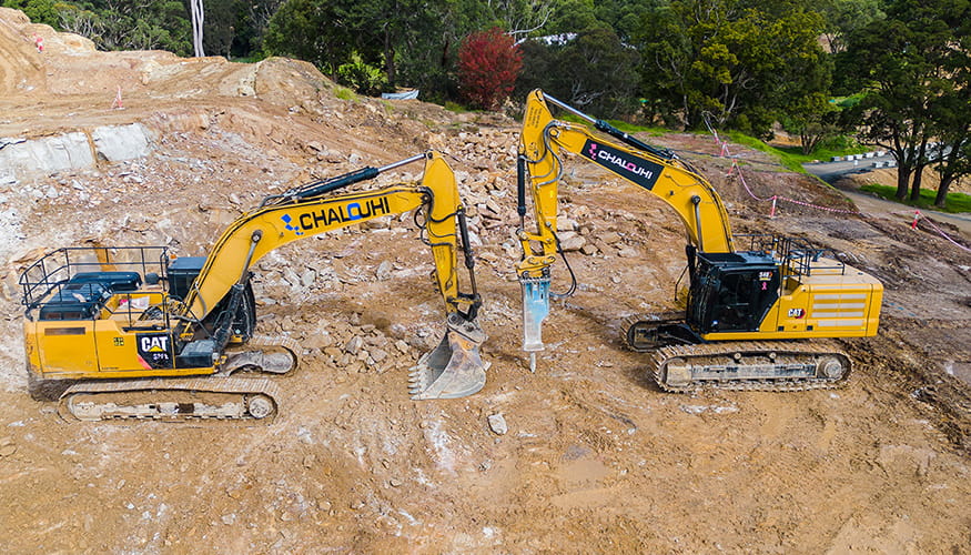 Chalouhi Cat Excavators Doing Work