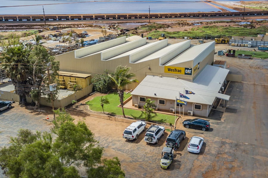 Drone shot of the WesTrac Port Hedland branch