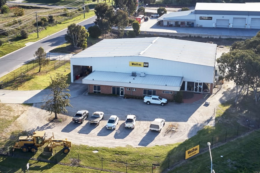Drone shot of the WesTrac Albury branch