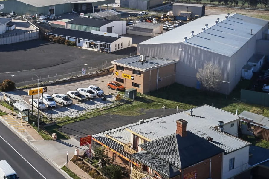 Drone shot of the WesTrac Bathurst branch