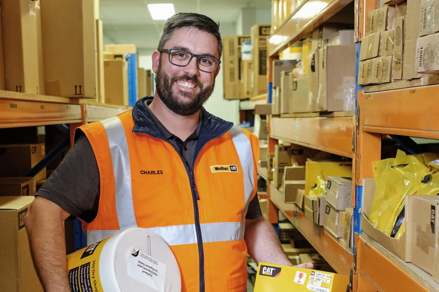 WesTrac employee at the Canberra parts warehouse