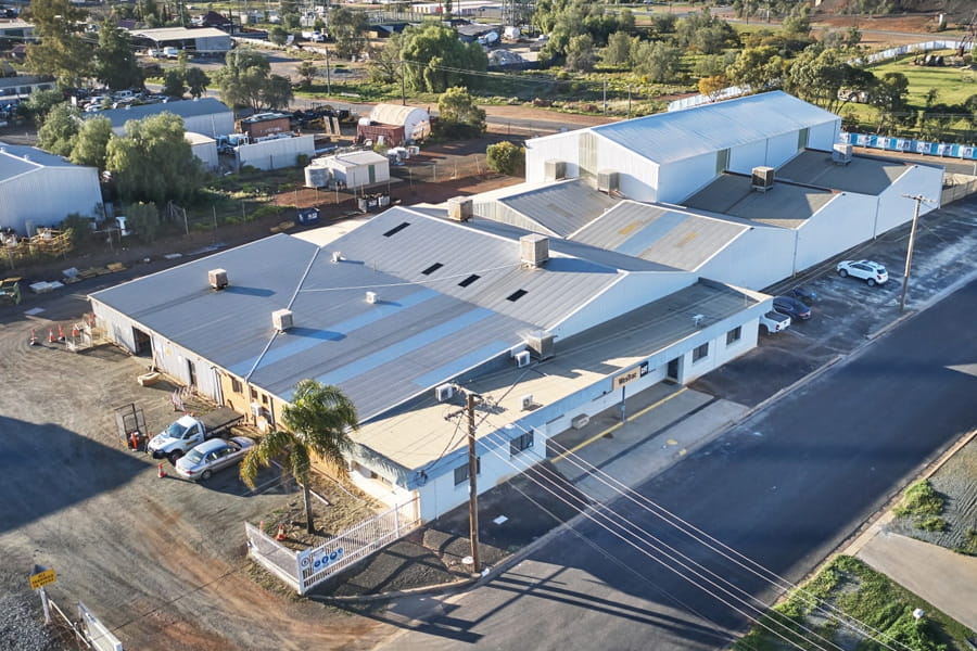 Drone shot of the WesTrac Cobar branch