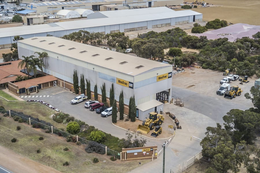 Drone shot of the WesTrac Geraldton branch
