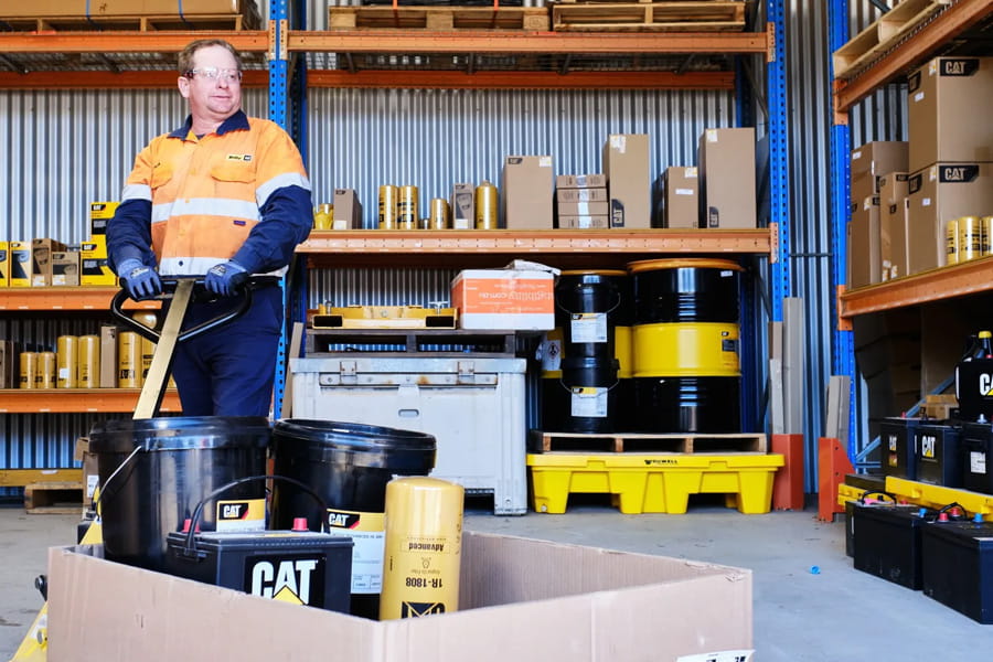 Employee at the WesTrac Mudgee parts warehouse
