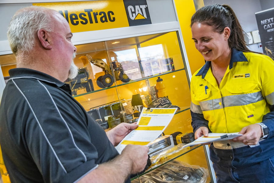 WesTrac Newman employee with customer