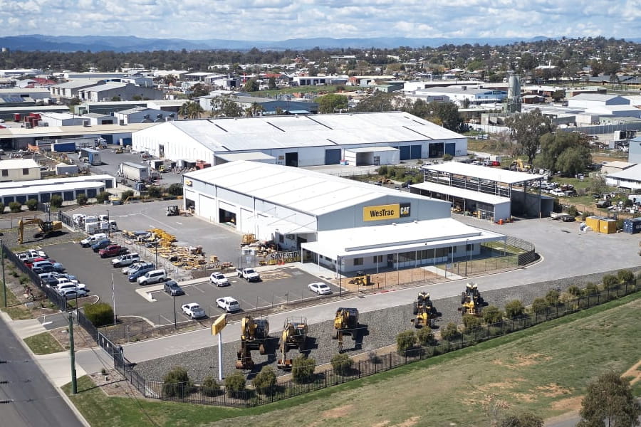 Drone shot of the WesTrac Tamworth branch