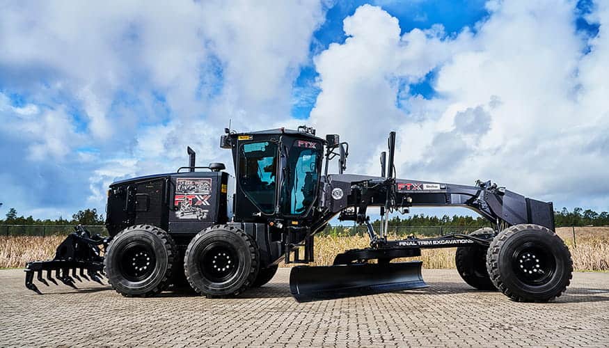 Side shot of the black Cat Grader