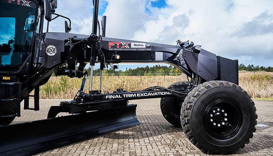 Close up shot of the FTX logo on the black grader