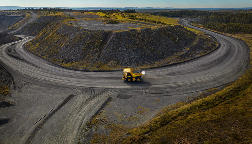 Cat Mining Truck taking a bend