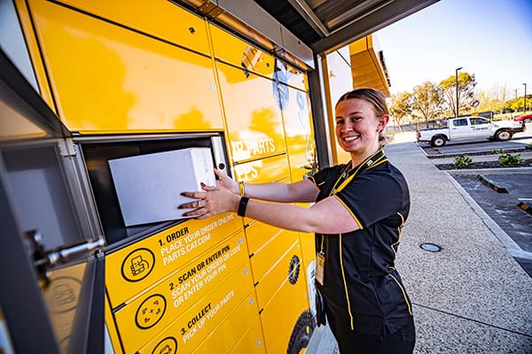 Using a click and collect locker to get parts