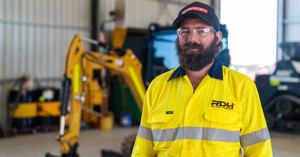 Male mechanic working in the workshop at Red Dust Holdings