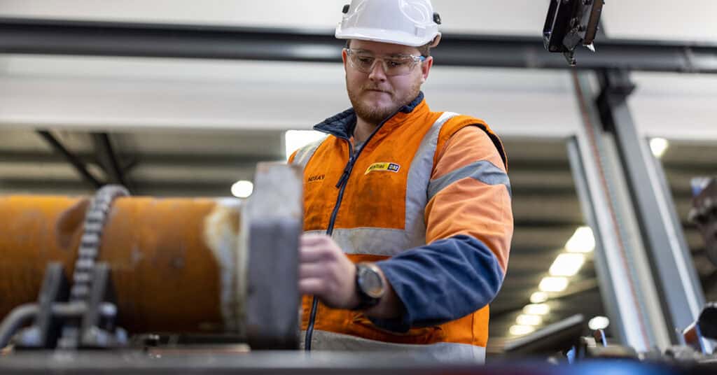 WesTrac team member working inside the new machining and reclamation workshop