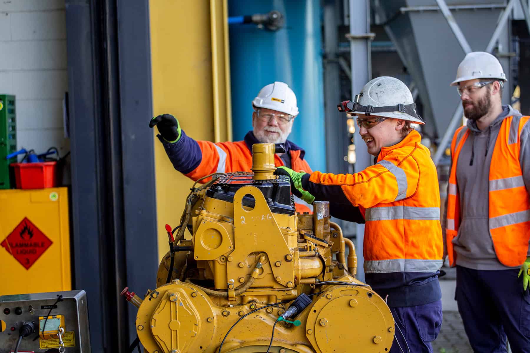 Training on an engine at the WesTrac Institute NSW