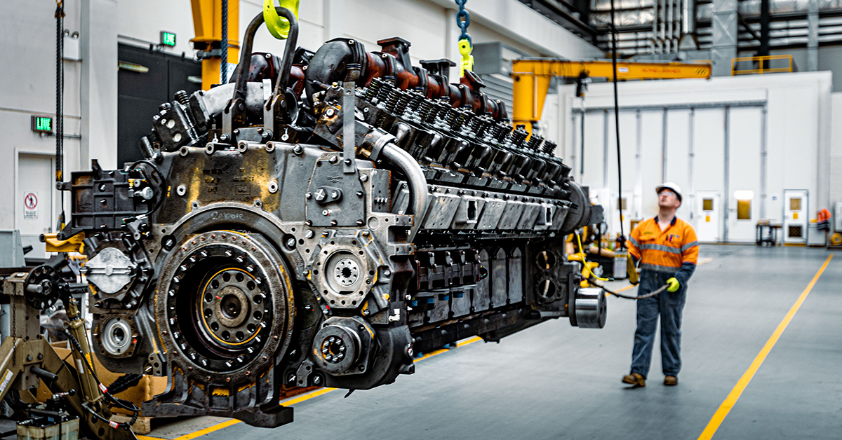 Cat Engine Rebuild inside the Component Rebuild Centre